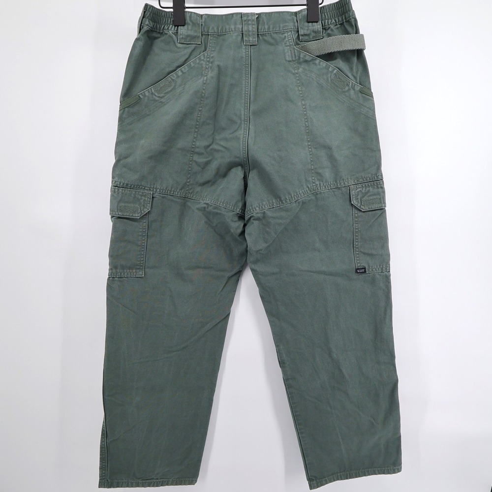 5.11 Tactical Canvas Cargo Pants Green Men 34x30 (measures 28") - Picture 3 of 9